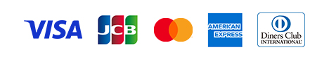 VISA、JCB、MASTERCARD、AMEX、DINERS